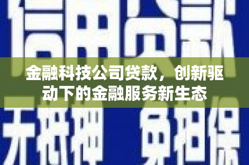 齐齐哈尔金融科技公司贷款，创新驱动下的金融服务新生态