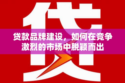齐齐哈尔贷款品牌建设，如何在竞争激烈的市场中脱颖而出