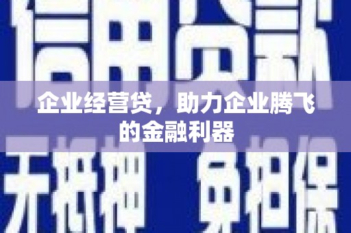 齐齐哈尔企业经营贷，助力企业腾飞的金融利器