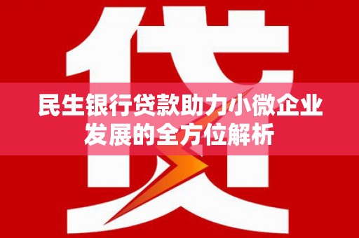 齐齐哈尔民生银行贷款助力小微企业发展的全方位解析
