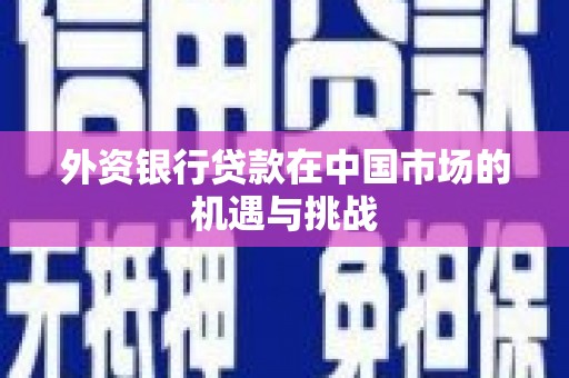 齐齐哈尔外资银行贷款在中国市场的机遇与挑战
