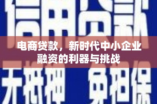 齐齐哈尔电商贷款，新时代中小企业融资的利器与挑战