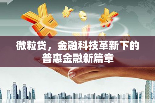 齐齐哈尔微粒贷，金融科技革新下的普惠金融新篇章